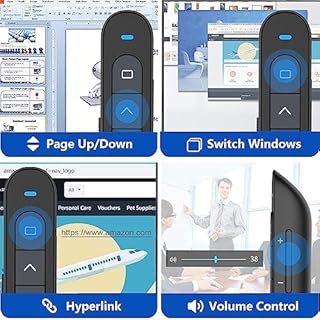 2-in-1 USB Type C Puntatore Presentatore Wireless Presenter Telecomando Presentazioni Powerpoint Senza Fili, 2.4GHz Telecomando Slide PC Pointer Penna Presentazioni per Computer Portatile Mac