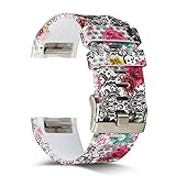AIWELL Fitbit Charge 2 Bands,Silicone Adjustable Replacement Sport Strap Printed Bands Classic Buckle Fitbit Charge2 HR,Fitbit Charge 2 Accessories Wristbands (Pattern-14, Large)