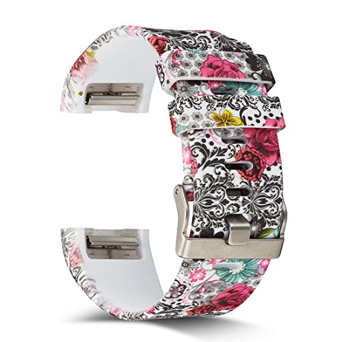 AIWELL Compatible for Fit bit Charge 2 Bands,Silicone Adjustable Replacement Sport Strap Printed Bands with Classic Buckle for Fit bit Charge2 HR,Fit bit Charge 2 Accessories Wristbands