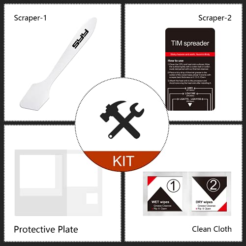 Image of SYY Thermal Paste with Tool kit, 4 Grams CPU Paste Thermal Compound Paste Heatsink for IC /Processor /CPU /GPU /All Coolers