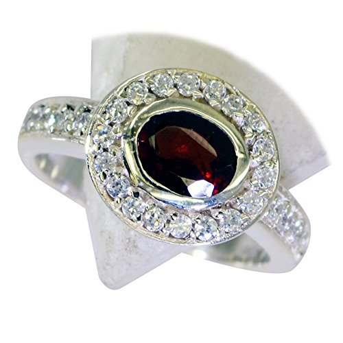 Bague grenat véritable argent ovale taille H pour remplacer les bijoux ternes - 2