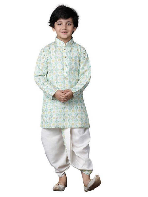 Image of superminis Boys Cotton Solid Jacket, Kurta Dhoti Set