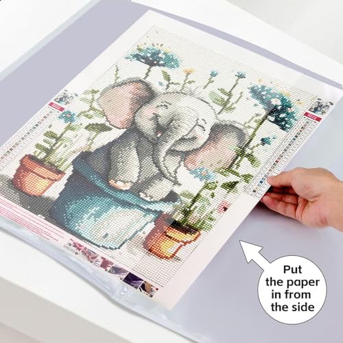 Image of Diamond Art Storage Book with Accessories Painting Storage for Diamond Painting Kits, Tools & Supplies Album 16.2x12inch Art Collection Binder Book A3 Folder 40x30cm(White)