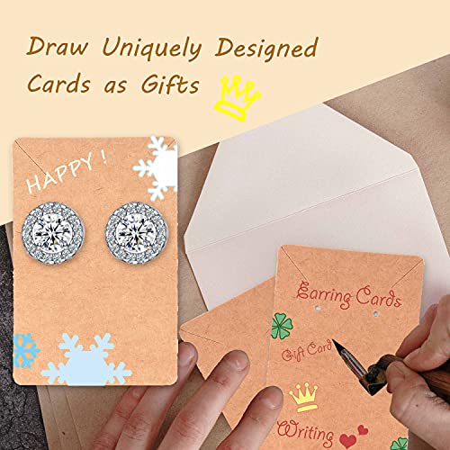 Earring Cards For Selling Including 120 Pcs Earring Holder Cards, 120 Earring Packaging And 240 Pcs Earring Backs, For Earrings/Necklace/Jewelry Display, Jewelry Packaging 3.5X2.4 Inches (Brown) #TOP4
