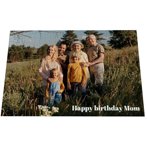 Wanapix | Puzzle Personnalisé avec Photo et Texte | 500 Pièces | Photo Puzzle | 49 x 35 cm | Cadeau Original Famille