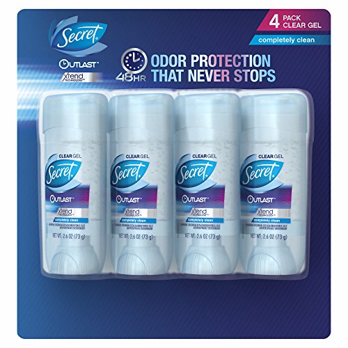 Secret Outlast Clear Gel Deodorant, Completely Clean (2.6 oz, 4 pk.)