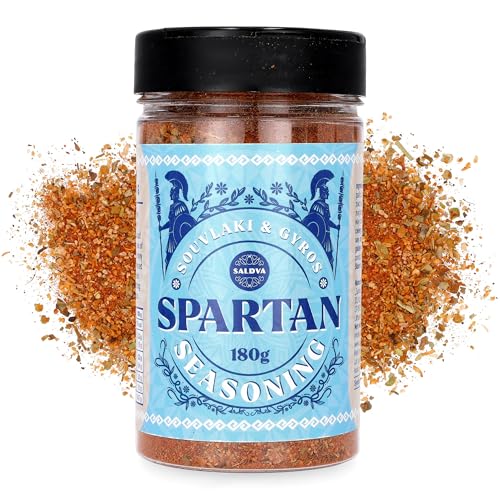 Spartanischer Souvlaki & GyrosGewürzmix Premium griechische Gewürzmischung Entwickelt für authentisches Souvlaki und Gyros Großes Glas (180g)