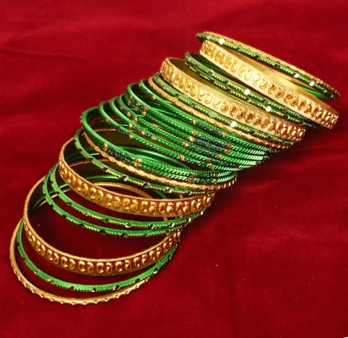 Touchstone Italian Color Collection Indian Bollywood Handcrafted Peeled Paisley Motif Textured Designer Jewelry Chura Bangle Bracelets in Gold Tone for Women.3