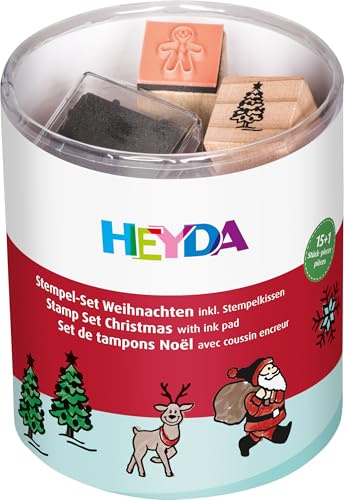 Heyda 204888480 Stempel-Dose Weihnachten Motivgröße: ca. 1 5 x 1 5 cm