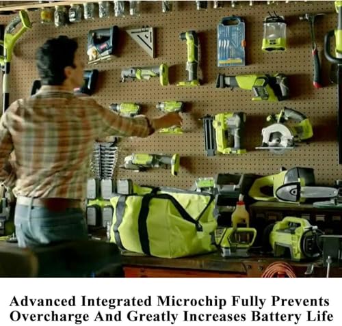 Image of 18V Battery and Charger Combo for Ryobi 18 Volt Cordless Tools Battery and P118B Charger, 18V Battery Capacity Output 5.0Ah