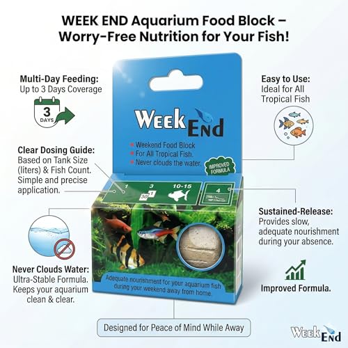 Image of Dry Vacation Fish Food for All Life Stages | Weekend & Holiday Slow-Release Aquarium Fish Feed | Maintains Nutrition While You're Away | Suitable for All Freshwater Fish | 50g Each (Pack of 2)