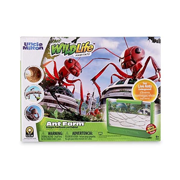 Uncle Milton Giant Ant Farm Large Viewing Area Care for Live Ants