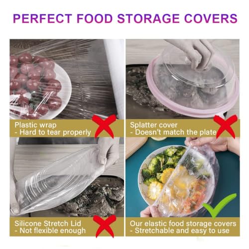 Image of DI QIU REN 100 Plastic Bowl Covers Bread Proofing Stretch Food Covers