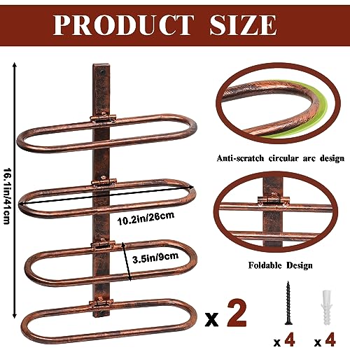 Image of Wine Rack Wall Mounted for 8 Wine Bottles, Metal Wall Hanging Wine Holder Storage, Wine Organizer Shelf for Kitchen Dining Room Bar (Brown)
