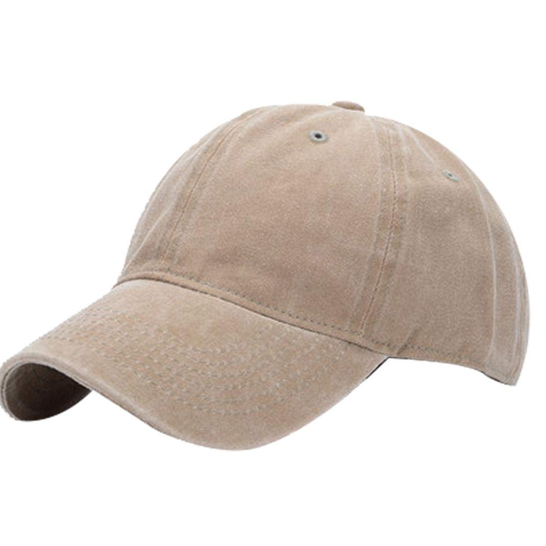 AMOYER Unisex Cotton Classic Baseball Cap Adjustable Metal Buckle Dad Hat Sports Golf Cap for Man Women Khaki