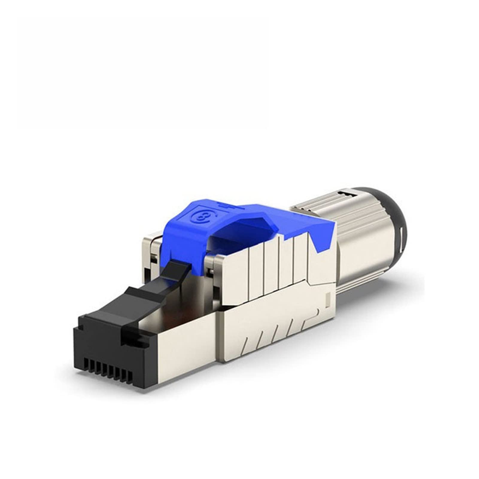 ACICS Schermato Senza Attrezzi Rj45. Plug Cat6A Cat7 Cat8 Connettore Ethernet modulare Cat8 1-50PCS Easy Metal Die-Clast Conector (Size : 10pcs, Color : CAT8 Metal (Blue))