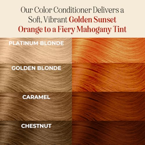 Image of INH Semi Permanent Hair Color | Color Depositing Conditioner | Orange Hair Dye | No Bleach, No Peroxide Temporary Fire Opal Tint for Women & Men | Vegan, Ammonia Free, Sulfate Free | Ready to Use, 6oz