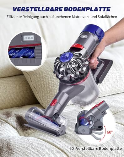 Mini Haardüse Elektrobürste für Dyson V15 V11 V10 V8 V7, Ersatzbürste mit Anti-Tangle Funktion für Matratzen, Sofas, Teppiche, Haustierbetten und Autositze, Entfernt Tierhaare und Allergene