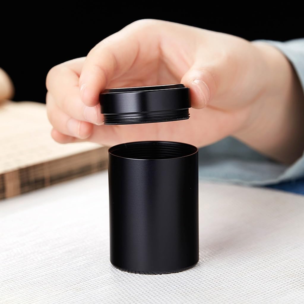 SONGCHAO Sugar Jar Portable Tea Jar, Titanium Box, Mini Travel Storage, Sealed Tea Canister
