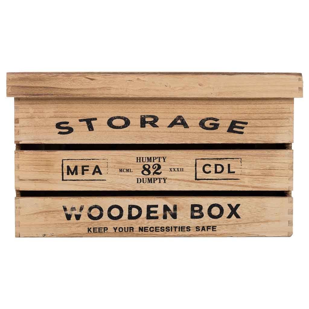 Bedruckte Holzkisten 3er Set 42x31x24h-36x25x20h-30x19x16h cm