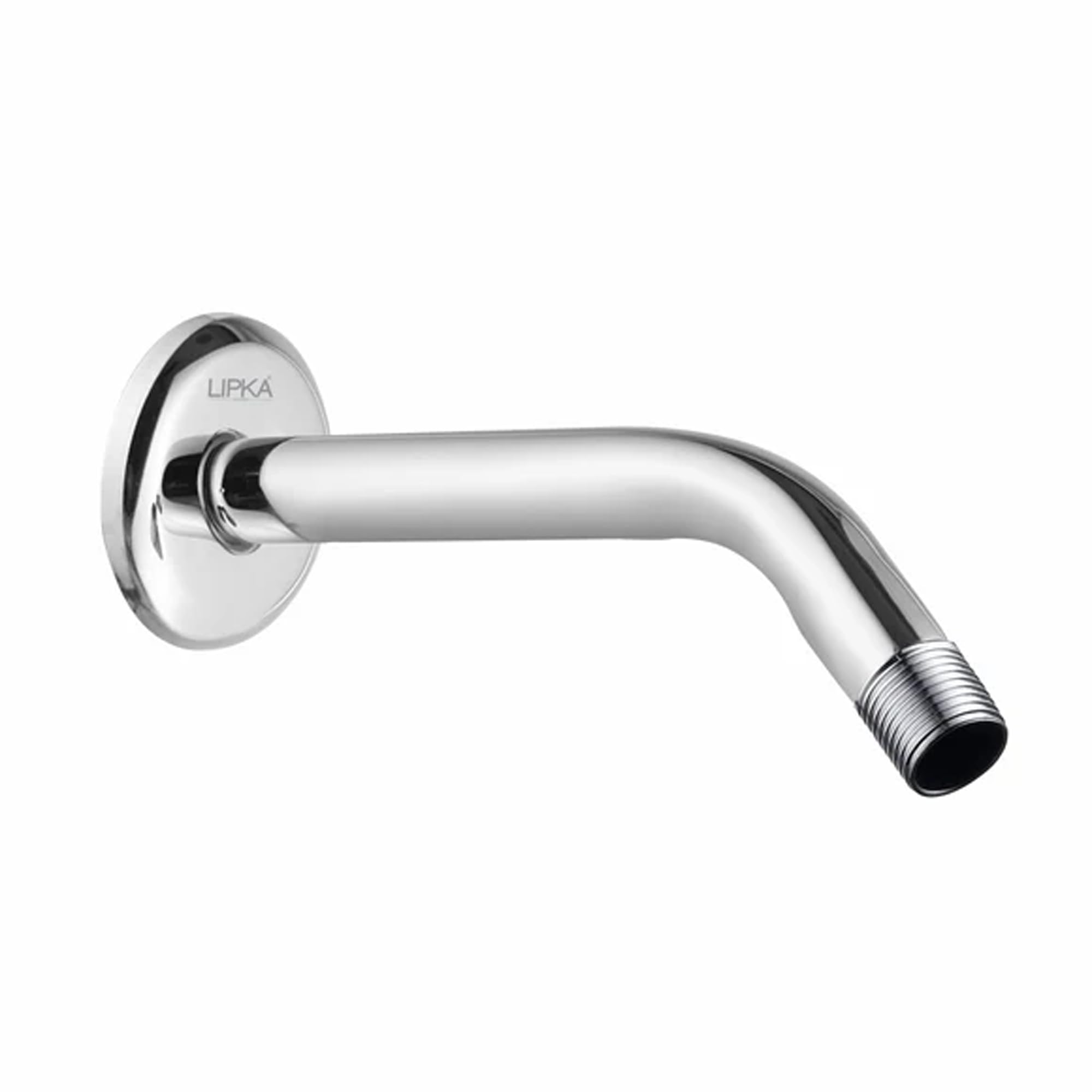 Lipka 9 Inches Round Shower Arm with Wall Flange | Premium Stainless Steel Shower Arm for Overhead Showers | Chrome Finish Shower Holder - Silver