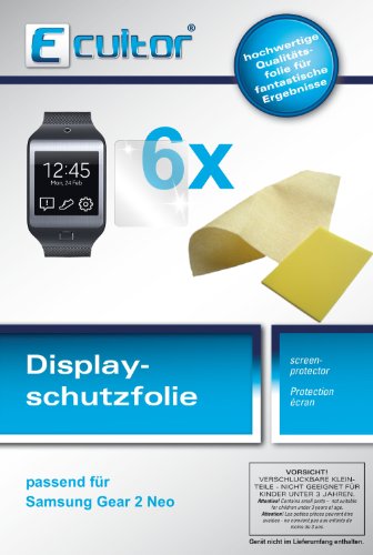 Ecultor I 6 protectores de pantalla transparentes para Samsung Gear 2 Neo