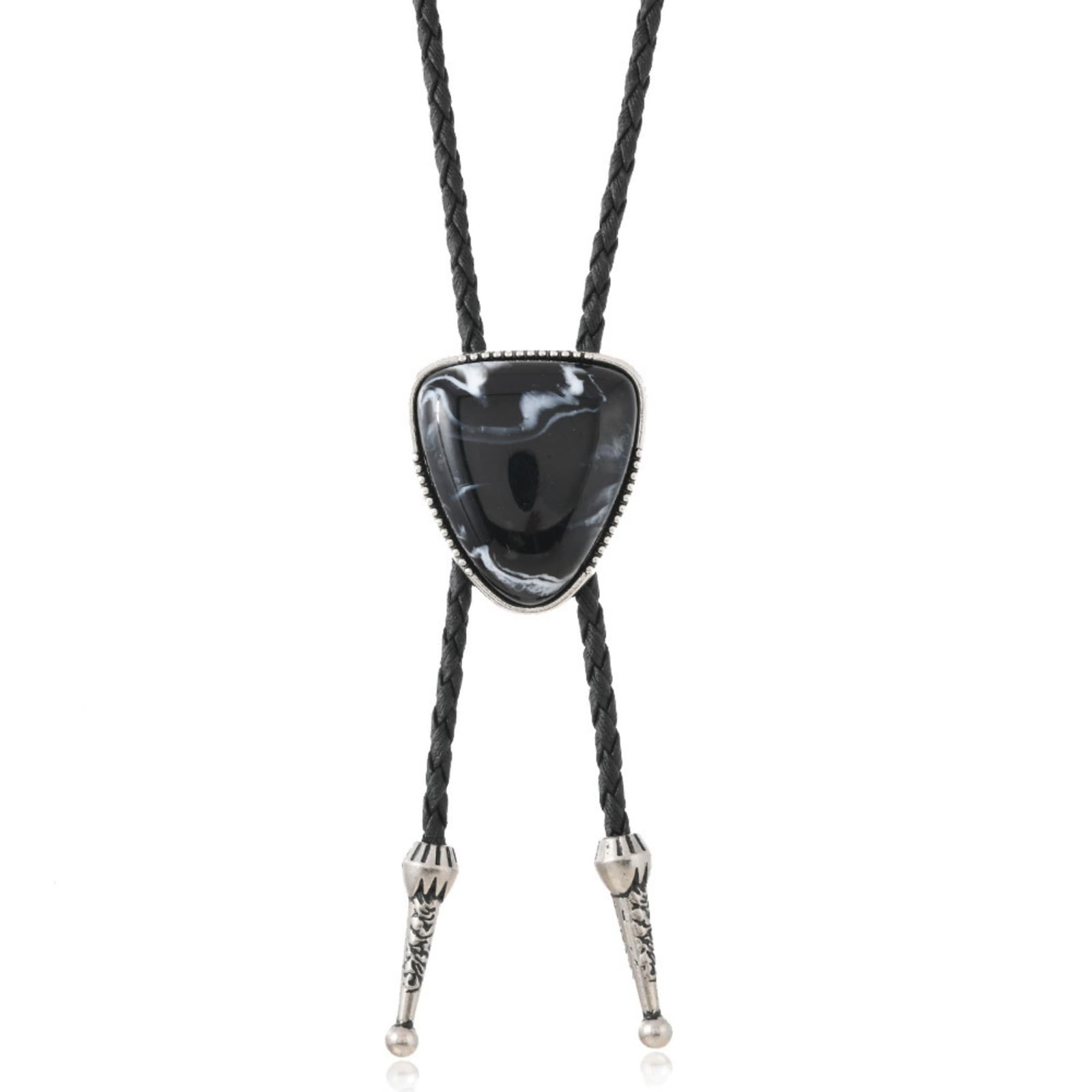 Bolo Tie for Men Women Cowboy Turquoise Celtic Natural Tiger Eye Stone Longhorn Bull Western Leather Bolo Necktie