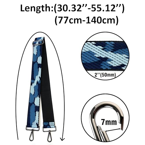 Image of Purse Strap Replacement for Crossbody Bags & Handbags | Premium Webbing with Gunmetal Black Hardware Clip-On Installation Adjustable Length Comfortable Wide Guitar Style Strap