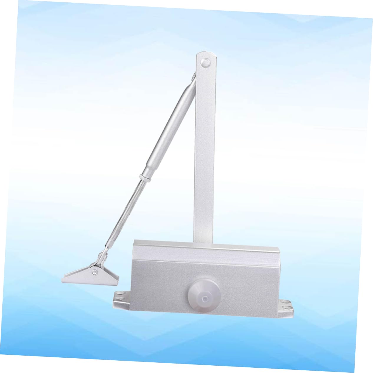 Grand Ferme-porte 75kg Taille 078, Fermeture Automatique 180° | Amortisseur en Acier Inoxydable Argenté, Vitesse Réglable en Continu, Fonction Butée 90° et Tampon