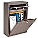 Mail Boss 7418 High Steel Locking Mounted Mailbox-Office Drop Comment Letter Deposit, Bronze Tamper-Proof Wall Hanging Secured Document Box, Medium