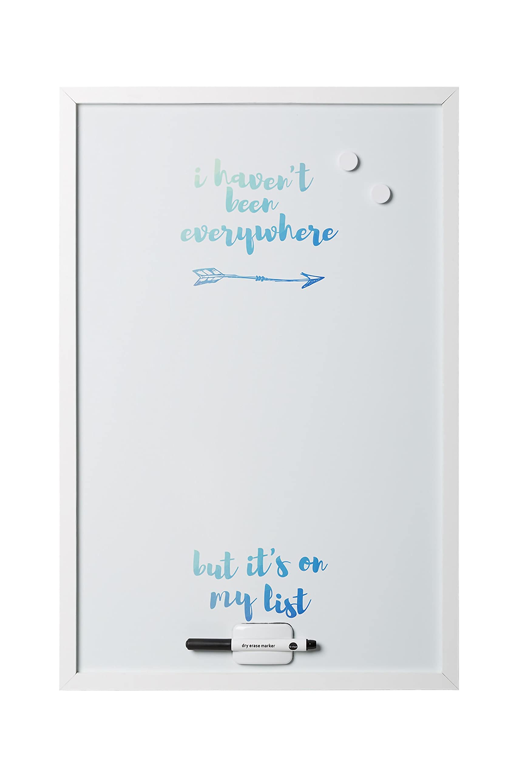Photo 1 of MasterVision Magnetic Dry Erase Quote Travel Board, White Frame, 16 x 24 Inches (MM03452660)
