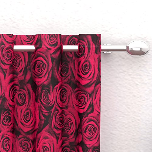 Image of Story@Home Combo Set of 2 Piece Modern Polyetser Eyelet Floral Pattern Ringtop Printed Door Curtains - 7 Feet, Pink
