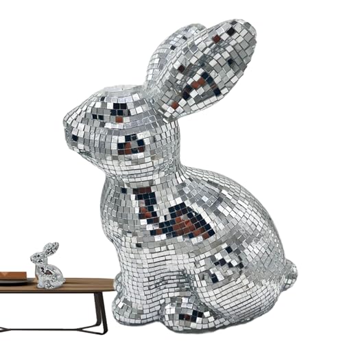 Bola de discoteca decorativa – Decoración de fiesta con lentejuelas, decoración de Pascua en forma de conejo, accesorio festivo brillante para colgar añade un ambiente divertido con acabado reflejado