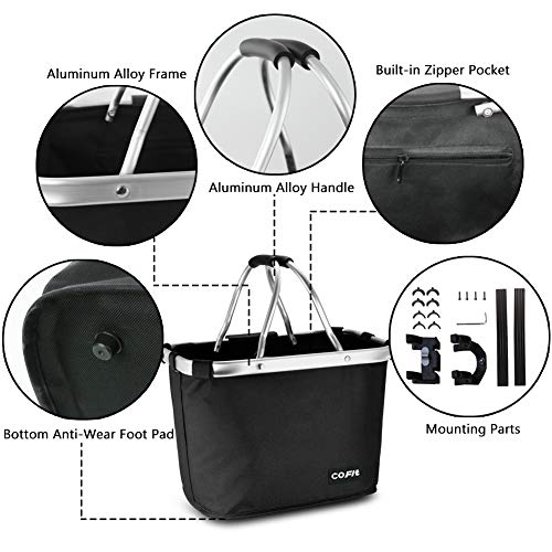 COFIT Detachable Bike Basket, Multi-Purpose Bicycle Handlebar Basket for Pet, Shopping, Commuter, Camping and Outdoor - Image 4