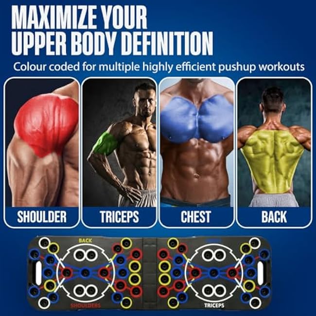 Push Up Board, Portable 25-In-1 Push up Board for Men, | Pilates Bar & Fitness Accessories with Resistance Bands & Ab Roller Wheel, Professional Strength Training Equipment For Man and Women