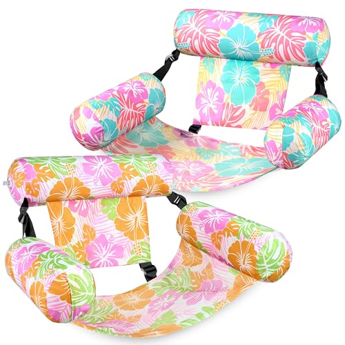 Image of SLOOSH Inflatable Pool Floats Adult,2 Packs Floating Lounge Chairs,Blow up Pool Noodles for Adult Heavy Duty,Floating Chair for Party Summer Water Beach Lake Fun