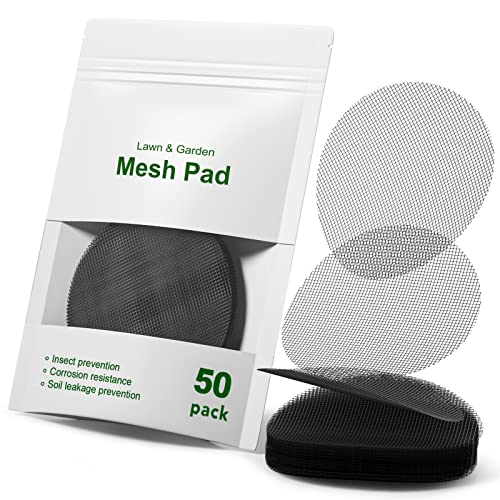 LE TAUCI Plant Pot Hole Mesh Pads, 4-Inch Round Flower Pot Drainage Covers, Prevent Soil Loss...
