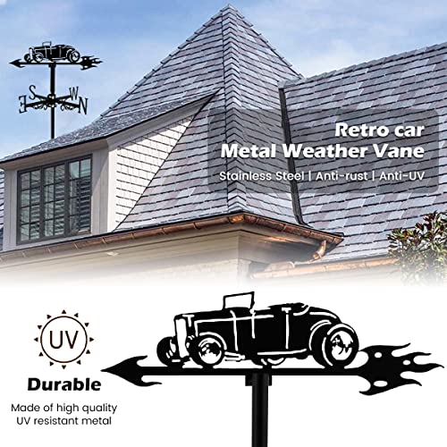 Kandishiex 201F00JG24FV20Z350S22 Shueneg Weather Vane Metal Weather Resistant Wind Direction Indicator Retro Creative Roof Weathercock Roof Decoration Accessories For Outdoor Garden Yard Patio Farm Ig thumb #1