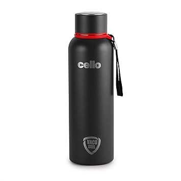 Cello Duro Kent Thermosteel Water Bottle 750ml, Black | ISI Certified | 24 Hours Hot & Cold Flask | Double Walled Vacuum Insulated Bottle | Ideal for Personal Use, Corporate & Festive Gifting - image, photos