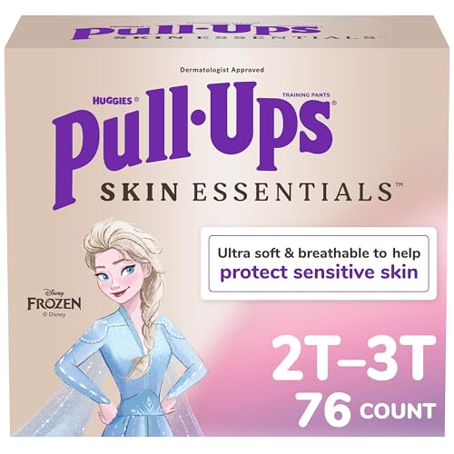 Image of Pull-Ups Girls' Skin Essentials Potty Training Pants, Training Underwear, 2T-3T (16-34 lbs), 76 Ct