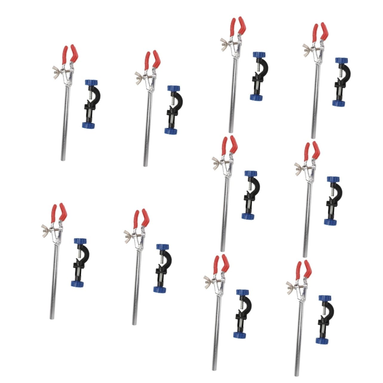 Gatuida 10sätze Prong Labor Klemme Mit Verstellbarem Standclip Für Flaschen Und Bechergläser Hohe Korrosionsbeständigkeit Für Wissenschaftliche Experimente Und Bildung