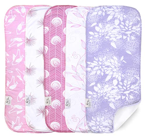 Image of Cambria Baby 5 Pk Organic Cotton Extra Large Burp Cloths. 3 Absorbent Layers; 2 Outer Layers 100% Organic Cotton and Inner Polyester Fleece. Super Thick, Ulta Soft.