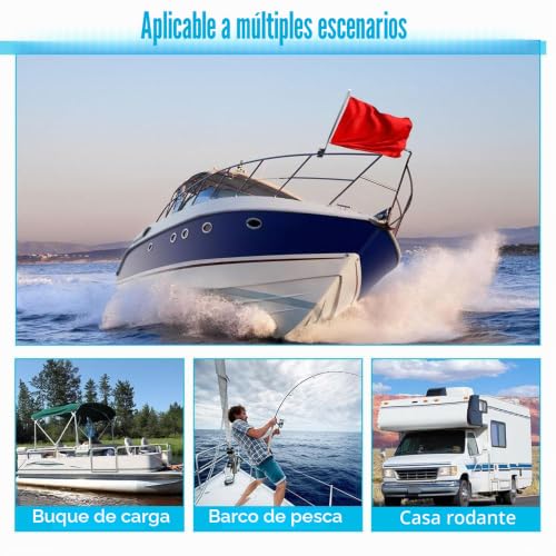 Mástil de bandera para barco con máxima resistencia a la corrosión marina pack de 2 4