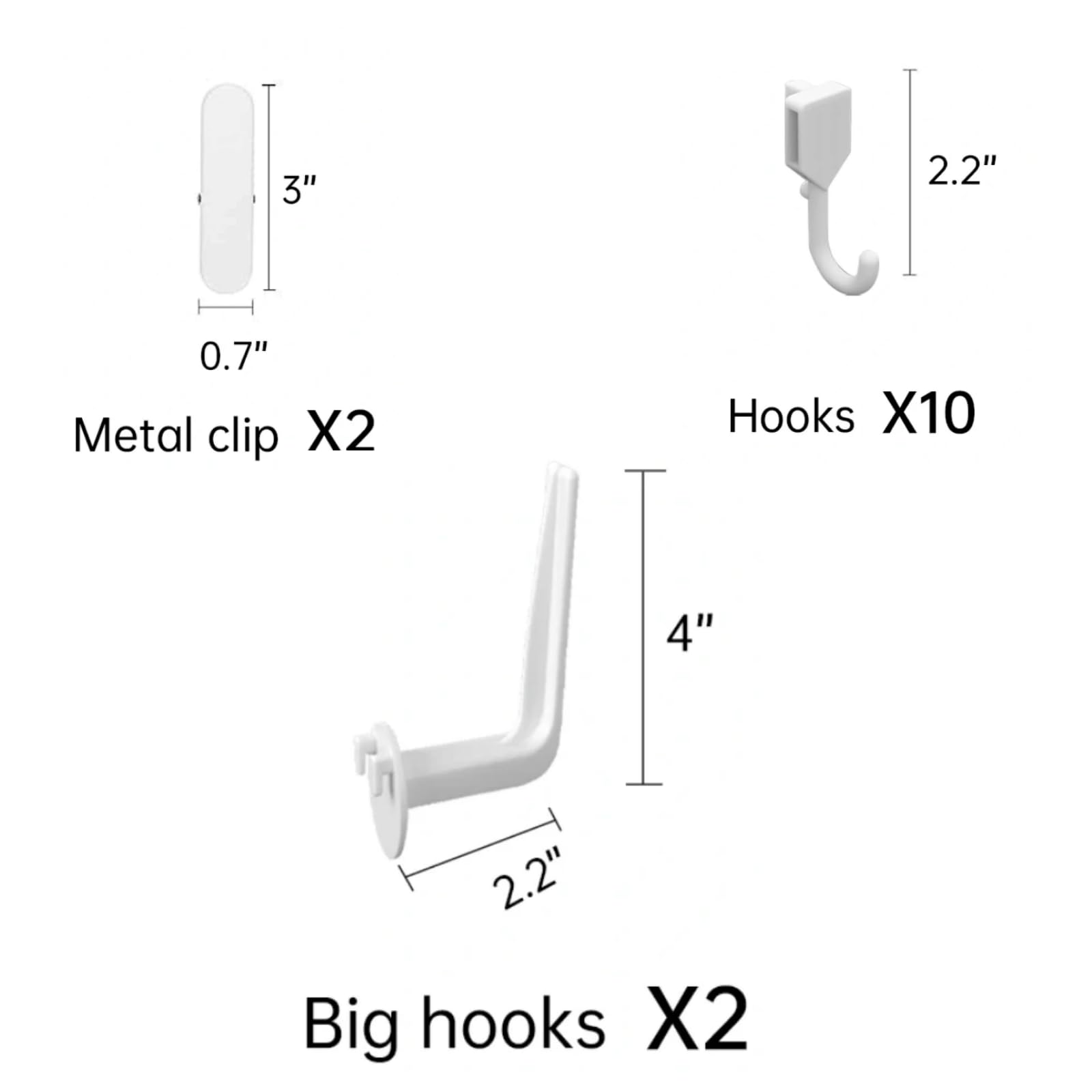 Zestify an Exclusive Hook Expansion Pack -Peg Board Hook Accessories - Expand Storage in Office or Game Room(White)