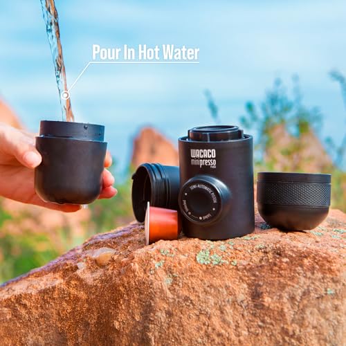 Image of WACACO Minipresso NS, Portable Espresso Machine, Compatible Original NS Capsules, Travel Coffee Maker, Manually Operated from Piston Action