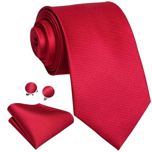 Image of Dubulle Mens Tie Set Solid Paisley Silk Striped Necktie for Men with Cufflinks Tie and Pocket Square
