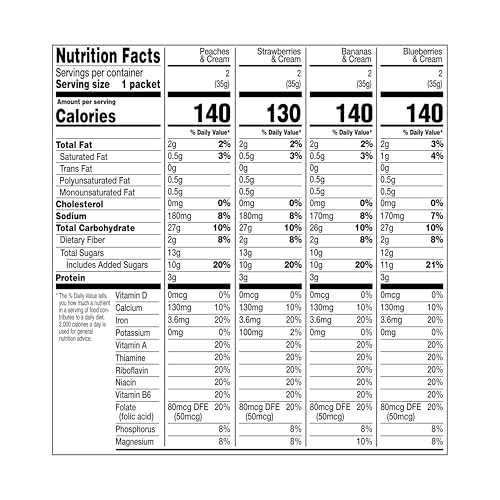 Image of Amazon Grocery, Instant Oatmeal, Fruit & Cream Variety Pack, 9.8 Oz