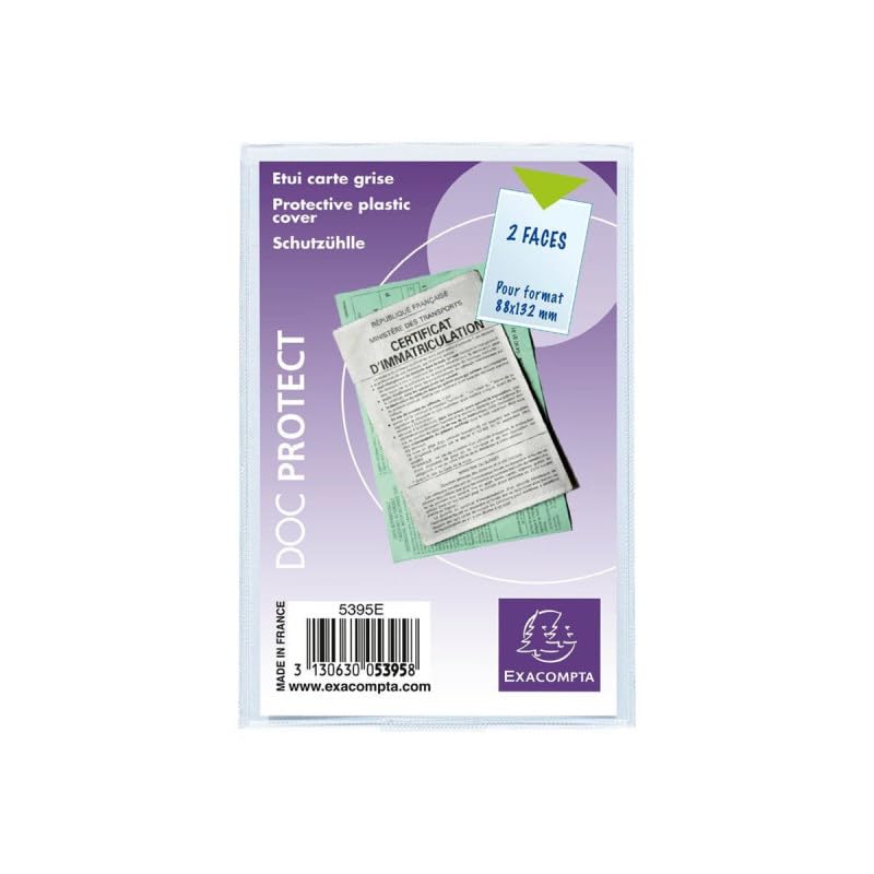 EXACOMPTA - 1 etui na dowód rejestracyjny i ubezpieczenie samochodu - 2 strony 88x132mm