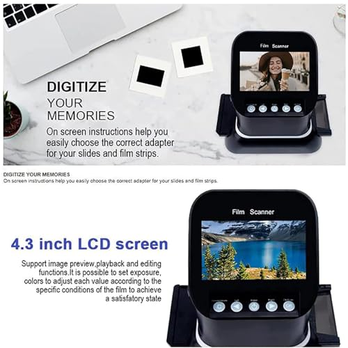 Scanner per pellicole ad alta risoluzione, schermo LCD 1080P, convertitore di pellicola digitale per 35 mm, 135, 126, 127 negativi e diapositive a digitale JPEG