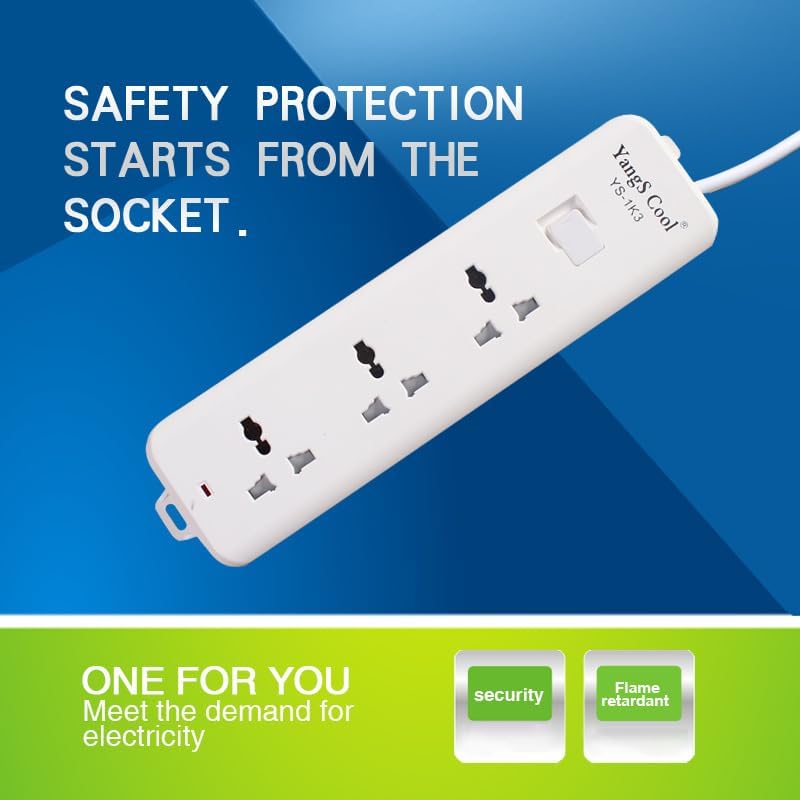 6 Ft Surge Protector Power Strip with 3 Universal Outlets Master Switch, Power Strip for Home Office Workspace Charging, White